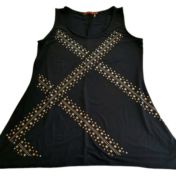 Belldini Size Large Black Sleeveless Tunic Tank - Picture 4 of 8